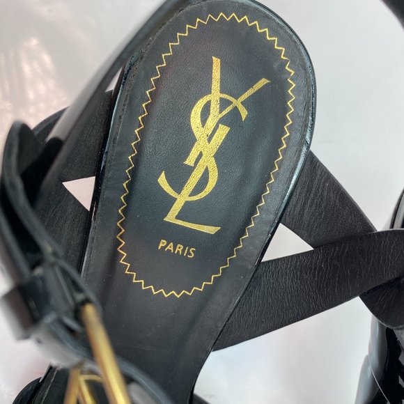 🌷❤️🔥FINAL SALE 🔥 NO OFFERS🌷💥Saint Laurent Tribute Patent Sandal 39.5 - Picture 3 of 9